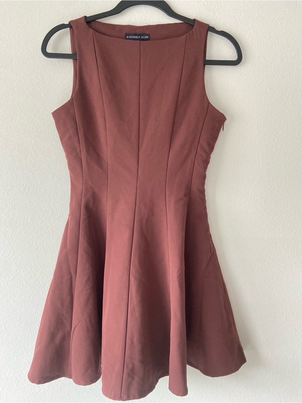Sincerely Jules Rust Brown Fit & Flare Sleeveless Dress Size XS